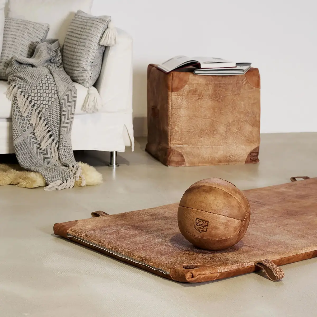 Medizinball aus Leder - Image 4